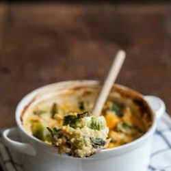 Roasted Brussel Sprout and Millet Casserole